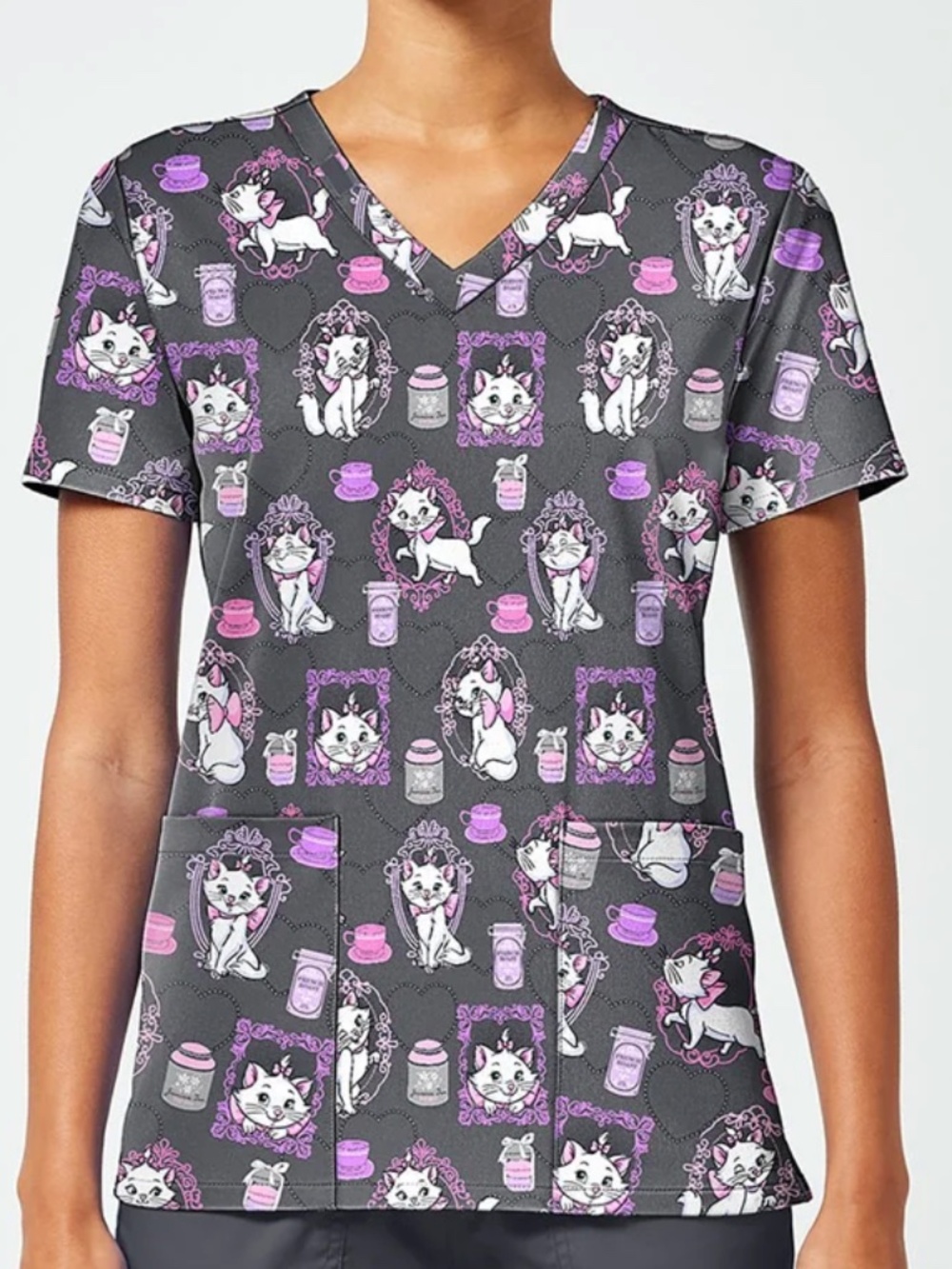 Aristocats Tooniforms Licensed Disney V Neck Scrub Top